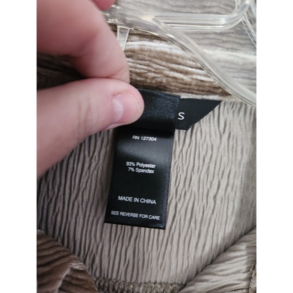 NWT Ali Miles PL Velvet/Velour Beige Wearable Art Blouse Shirt Top Minimalist - Picture 8 of 10